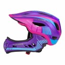 Rockbros TT 32SBPP M barnesykkelhjelm med avtakbart hakestykke størrelse M   lilla rosa