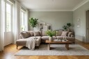 Menard Premium 5 seters venstrevendt L formet dyp sjeselongsofa i stoff   Brun