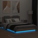  Sengeramme med hodegavl og LED-lys sonoma eik 150x200 cm 8721012277403