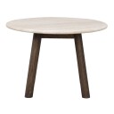 Rowico Home Taransay Sofabord, Beige travertin, Hvit pigm., Ø60 Unoliving 1729645-01-0 1729645-02-0