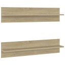 Vegghyller 2 stk sonoma eik 80x11,5x18 cm konstruert tre
