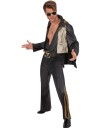 Lisensiert Svart og Gullfarget Elvis Jumpsuit Herrekostyme