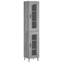 vidaXL Highboard grå sonoma 34,5x34x180 cm konstruert tre 8720845488697