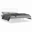  Sengeramme i metall med sengegavl hvit 160x200 cm 8721102646393