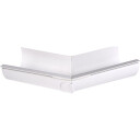Plastmo 10" utvendig gjæring 45° med Ø75mm tut, hvit