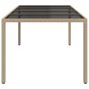 vidaXL Hagebord 250x100x75 cm herdet glass og polyrotting Beige