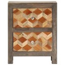vidaXL Nattbord grå 40x30x50 cm heltre mango