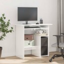vidaXL Skrivebord høyglans hvit 80x45x74 cm sponplate