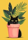 Cat In the Plant Plakat Plakat / 70x100cm