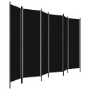 vidaXL Romdeler med 6 paneler svart 300x180 cm