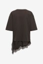 JDY   Topp Jdyalma 2/4 Lace Detail T Shirt Jrs   Brun