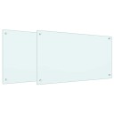 vidaXL Kjøkkenbakplate 2 pcs Hvit 90 x 50 cm herdet glass
