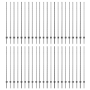 Gjerdepåle 44 pcs Grå 200 cm Stål