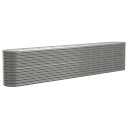 vidaXL Plantekasse pulverlakkert stål 332x40x68 cm grå