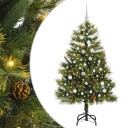  Kunstig hengslet juletre med kjegler grønn 150 cm