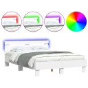vidaXL Sengeramme med hodegavl og LED hvit 120x200 cm 8721012247703