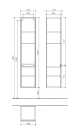 Villeroy & Boch  Subway 2.0 Høyskap høyre 350x1650x370 mm Hvit Høyglans/Krom
