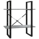 vidaXL Bokhylle 2 etasjer gr? sonoma 60x30x70 cm konstruert tre