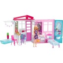 Barbie Home Foldbar Dukkehus med Kjøkken Basseng Soverom og Dukke Blond