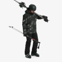RevolutionRace AccXel Insulated 2L Ski Jacket Herre Alloy Grey/Black Størrelse:XS   Skalljakke Turjakke & Vindjakke