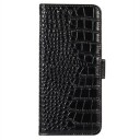 Crocodile Series Huawei Mate 50 Pro Lommebok-deksel I Lær med RFID Svart