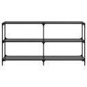  Konsollbord med svart glassplate 158,5x30x81 cm stål 846033