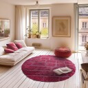 Rundt teppe   Cyrus Natural Cotton Shaggy rød Størrelse: Ø 240 cm