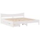  Sengeramme med skuffer hvit 180x200 cm heltre furu 8721102942860