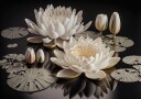 White Lotus Flowers Plakat Plakat / 50x70cm
