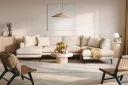 Menard 4 seters Høyrevendt Stor U formet Dyp Sofa med Divan og Sjeselong i Manchester   Beige