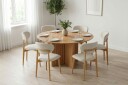 Edda spisegruppe rund 130 cm eik med 6 Molly spisestoler   Eik