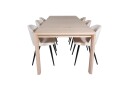 Venture Home Slider Spisegruppe Forlengningsbar 170 cm Rektangulær med 6 Velvet Stoler Beige