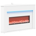 vidaXL Peis med LED stripe Hvit 95 x 42,5 x 60 cm Konstruert tre