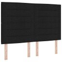  LED Hodegavl med LED lysstrimler Svart 144 cm stoff