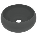 vidaXL Luksuriøs servant rund matt mørkegrå 40x15 cm keramisk