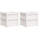 Plantekasser 2 stk hvit heltre furu