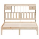  Seng med bokhylle uten madrass 160x200 cm heltre furu 8721158613929