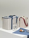 Outdoor Market Bottle Bag Medium Beige With Red Stripe