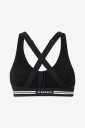 STRONGER Signature Logo  Zip Sports Bra   Black   M