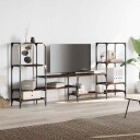  TV-benk brun eik 206,5x28,5x95 cm konstruert tre 8721012377813