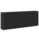  Sidebord med skuff Svart Eik 180 x 30 x 70 cm Konstruert tre