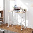 Sammenleggbart skrivebord med hjul – plassbesparende stål og MDF