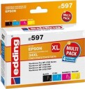 Edding EDD 597 blekkpatroner 4 pk 22,4 ml/14 ml
