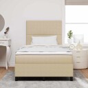  Box Spring Seng med Madrass Lys Grønn Grå 120x200 cm Fløyelsstoff