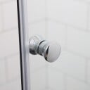 Bathlife Allsidig Rund Dusjhjørne 80x80 cm, Alu Blank/Delvis Frostet Glass