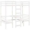  Ramme for loftseng skrivebord stoler hvit 90x190 cm heltre furu 8721158373205