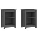 vidaXL Nattbord 2 stk grå 40x35x55 cm heltre furu