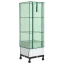 vidaXL Hageplantekasse med drivhusdeksel og hjul Hvit 40 x 40 x 145 cm