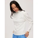 Selected Femme Fenja Ls T-Neck Top - Snow White S