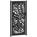 Hageport svart 105x205 cm stål bølgedesign